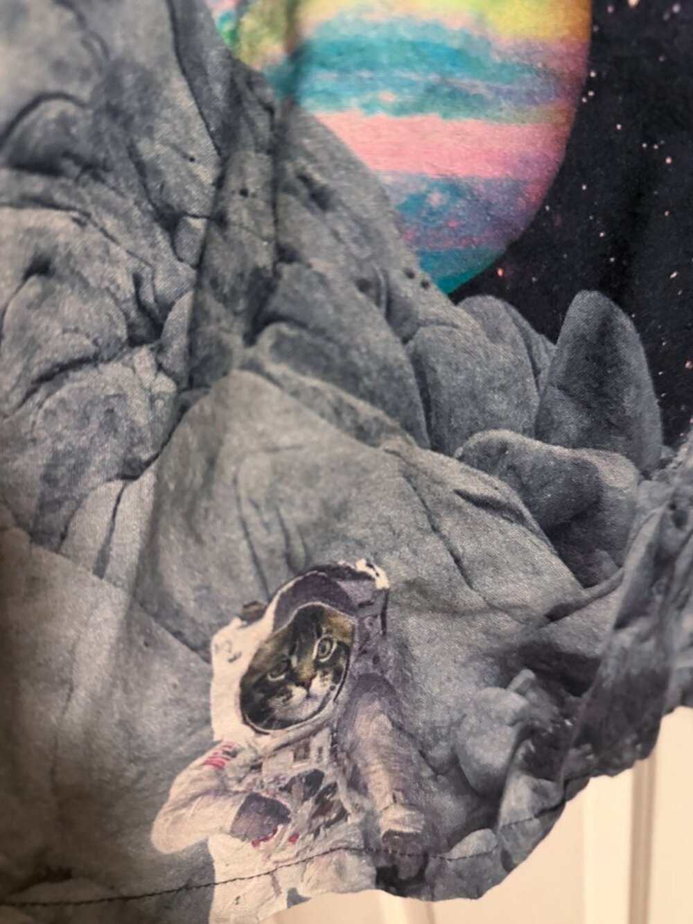 ModCloth Navy Galaxy Space Cats Fit and Flare Dress 1X - Picture 4 of 6